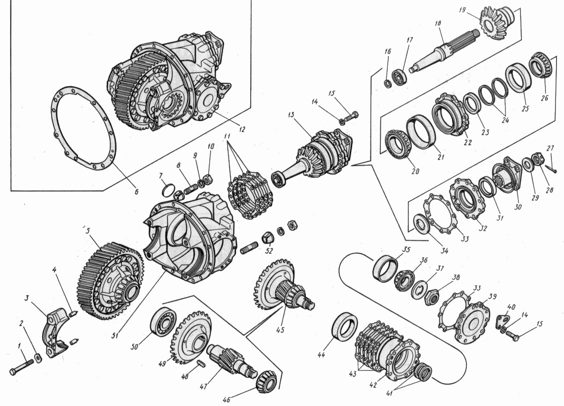 Схема редуктора переднего КАМАЗ 4310-2302010