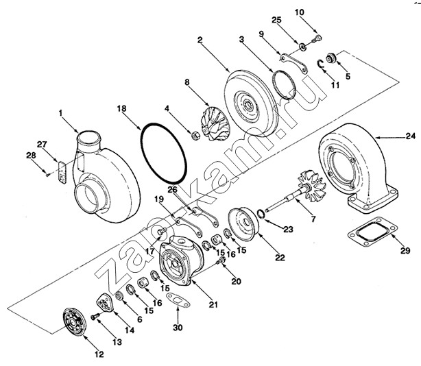 Схема/чертеж: TURBOCHARGER / Cummins-4BT3.9