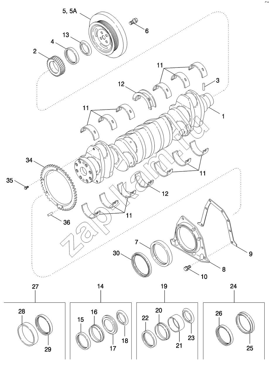 Схема/чертеж: CRANKSHAFT / Cummins 310