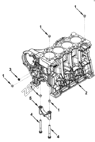 Схема/чертеж: Блок цилиндров / Cummins ISF 2.8 (S3129T)