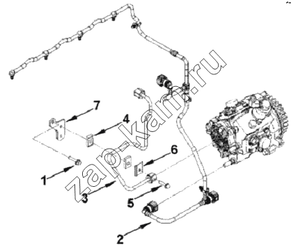 Схема/чертеж: Топливопроводы / Cummins ISF 2.8 (S3129T)
