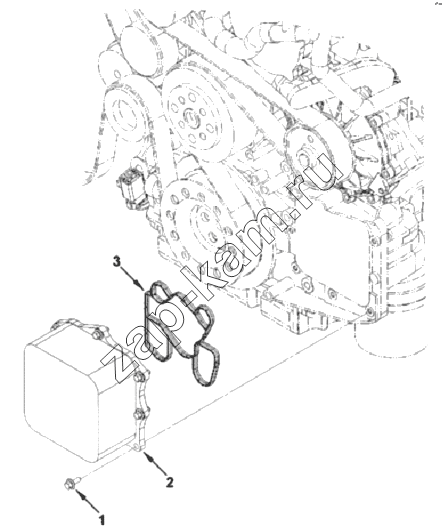 Схема/чертеж: Маслоохладитель (теплообменник) / Cummins ISF 2.8 (S3129T)