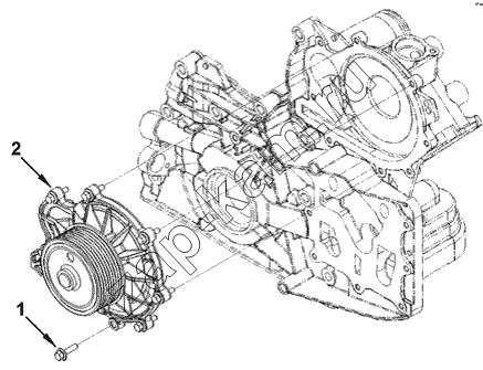 Схема/чертеж: Водяной насос / Cummins ISF 2.8 (S3129T)