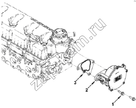 Схема/чертеж: Вакуумный насос / Cummins ISF 2.8 (S3129T)