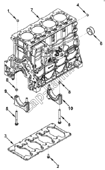 Схема/чертеж: Блок цилиндров / Cummins ISF 3.8 (S3154)