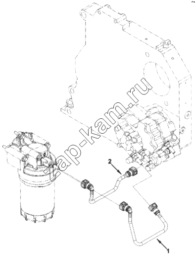Схема/чертеж: Трубопровод топливного фильтра / Cummins ISF 3.8 (S3154)