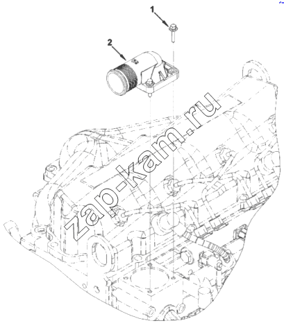Схема/чертеж: Выходной водяной патрубок / Cummins ISF 3.8 (S3154)