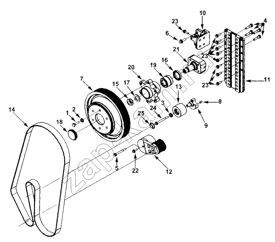 Схема/чертеж: FA1480 Fan Drive / Cummins QSX-15 I