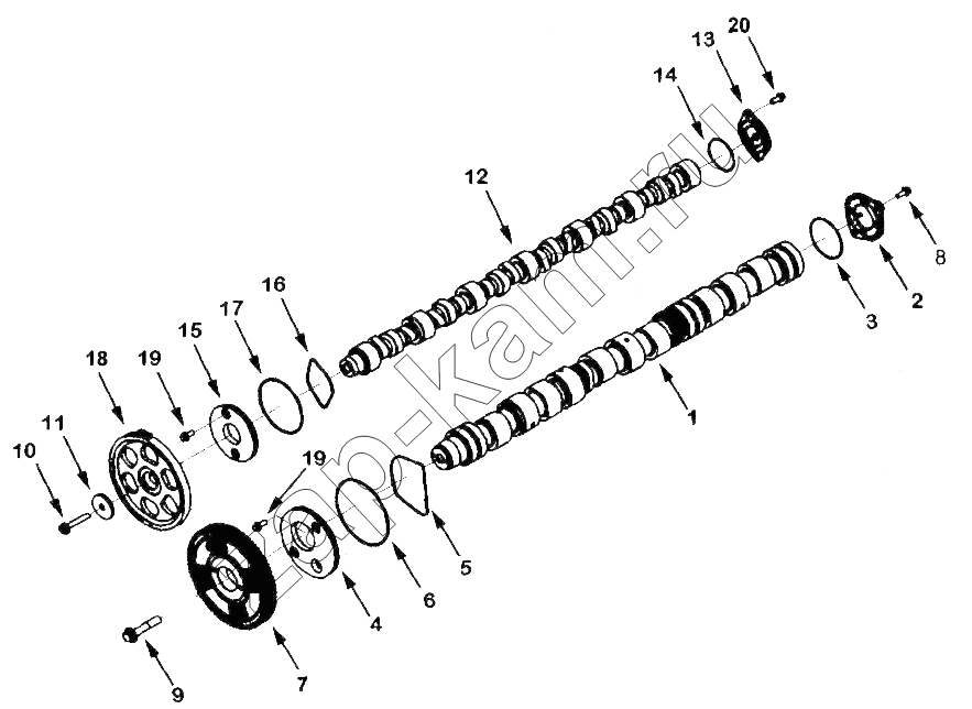 Схема/чертеж: PP2627 Camshaft / Cummins QSX-15 I