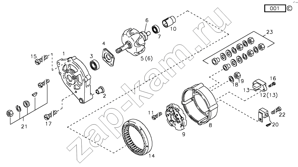 Схема/чертеж: PARTS OF ALTERNAT. / Deutz BF6L914C