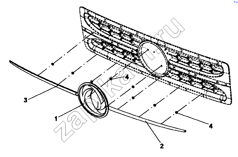 Схема/чертеж: 5000F-C0100 Передняя эмблема / DongFeng DFL-3250A1-K09-003-01