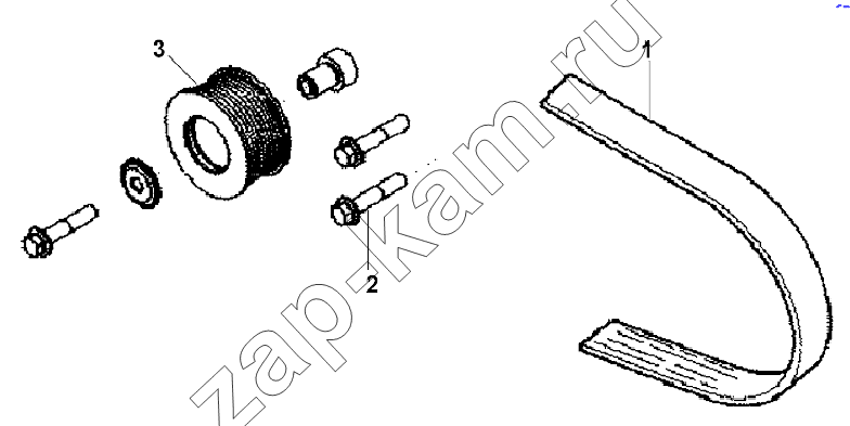 Схема/чертеж: A/C Drive Subassembly / DongFeng L3251A3 (вар.)