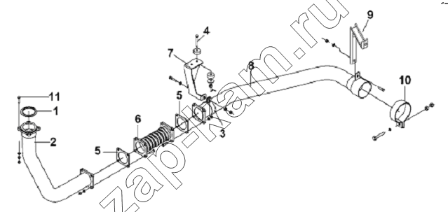 Схема/чертеж: Muffler Intake Pipe Subassembly / DongFeng L3251A3 (вар.)
