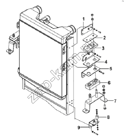 Схема/чертеж: Radiator Installation Subassembly / DongFeng L3251A3 (вар.)