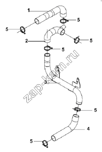 Схема/чертеж: Radiator Water Inlet / Outlet Pipe Subassembly / DongFeng L3251A3 (вар.)