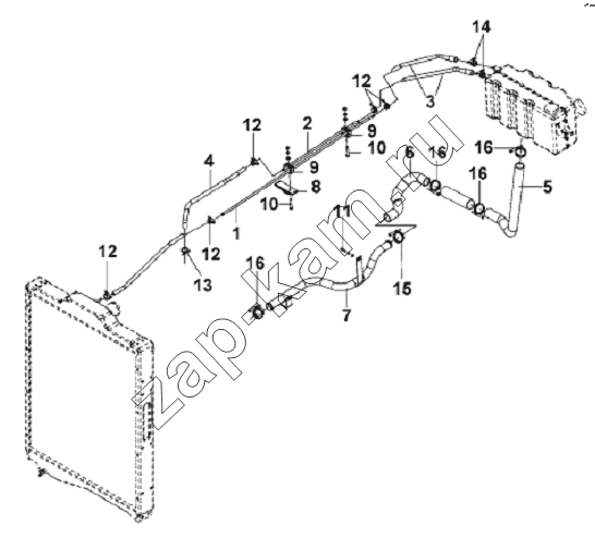 Схема/чертеж: Air Removal Circulation Pipeline Subassembly-Complete Trailer / DongFeng L3251A3 (вар.)