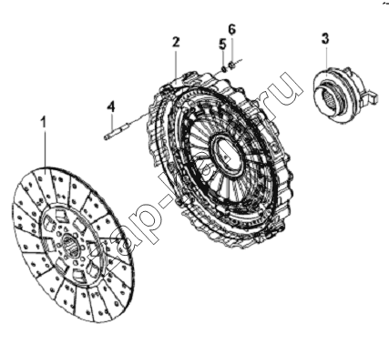 Схема/чертеж: Clutch Subassembly / DongFeng L3251A3 (вар.)