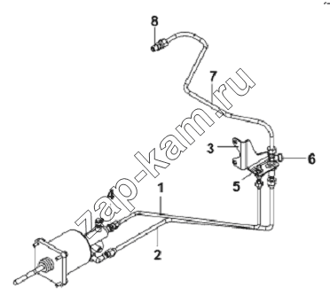 Схема/чертеж: Clutch System Pipeline Subassembly-To Transmission / DongFeng L3251A3 (вар.)