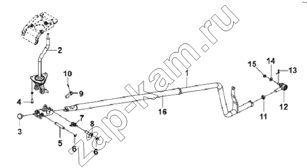 Схема/чертеж: Gear Control Lever Subassembly / DongFeng L3251A3 (вар.)