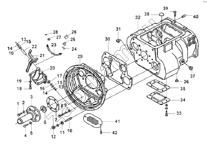 Схема/чертеж: Clutch & Transmission Case Assembly / DongFeng L3251A3 (вар.)
