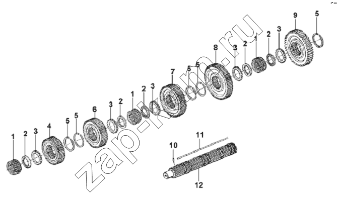 Схема/чертеж: Second Shaft Assembly / DongFeng L3251A3 (вар.)