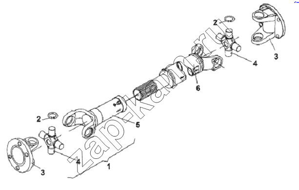 Схема/чертеж: Driving Shaft & Sliding Fork Assembly / DongFeng L3251A3 (вар.)