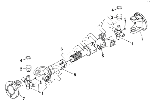 Схема/чертеж: Driving Shaft & Spline Shaft Fork Assembly / DongFeng L3251A3 (вар.)