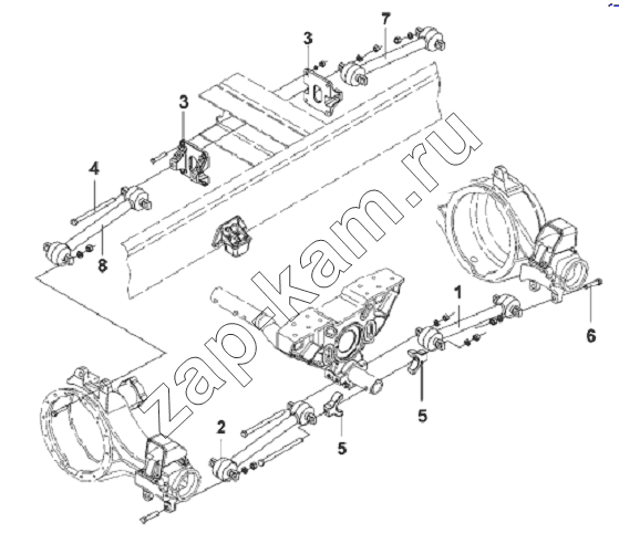 Схема/чертеж: Rear Thrust Rod Subassembly / DongFeng L3251A3 (вар.)