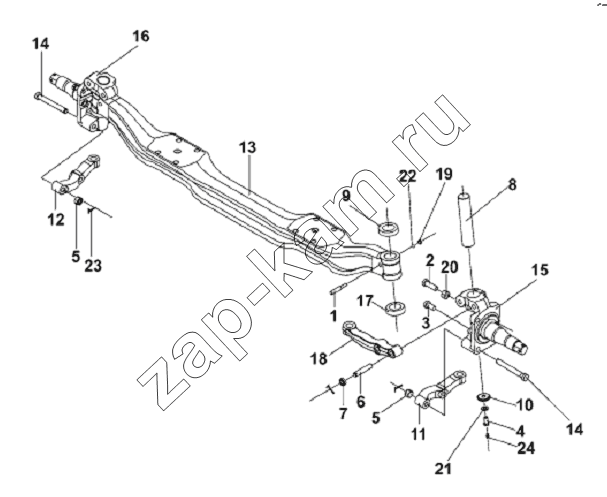 Схема/чертеж: Front Axle Subassembly / DongFeng L3251A3 (вар.)