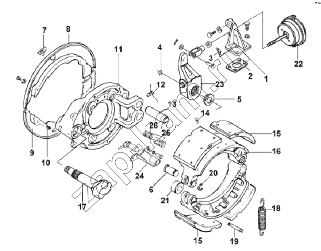 Схема/чертеж: Front Left Brake Subassembly / DongFeng L3251A3 (вар.)