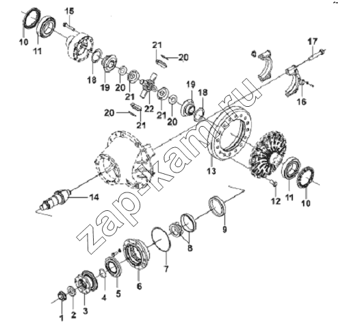 Схема/чертеж: Rear Axle Main Retarder Assembly / DongFeng L3251A3 (вар.)