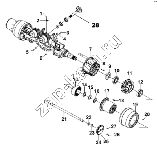 Схема/чертеж: Middle Axle Installation Subassembly / DongFeng L3251A3 (вар.)