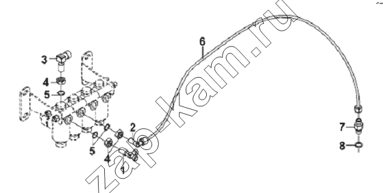 Схема/чертеж: Inter-axle Differential Lock Control Pipeline Subassembly / DongFeng L3251A3 (вар.)