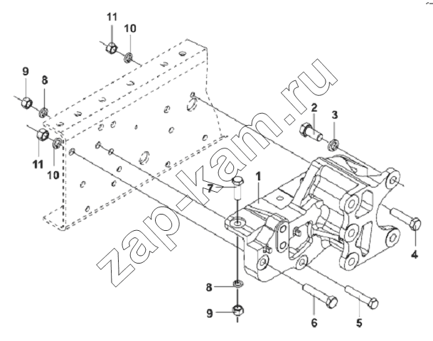 Схема/чертеж: Steering Gear Bracket Subassembly / DongFeng L3251A3 (вар.)
