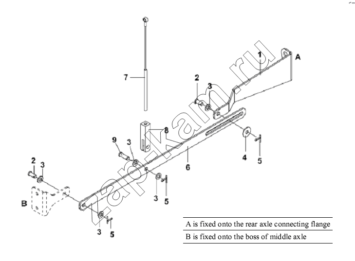 Схема/чертеж: Load Apportioning Valve Pull Rod Subassembly / DongFeng L3251A3 (вар.)