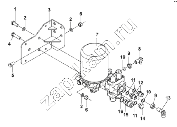 Схема/чертеж: Air Drier Subassembly / DongFeng L3251A3 (вар.)