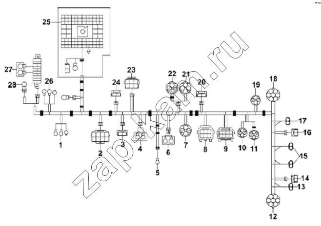 Схема/чертеж: Vehicle Frame Harness Subassembly / DongFeng L3251A3 (вар.)