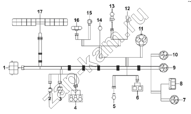 Схема/чертеж: Engine Harness Subassembly / DongFeng L3251A3 (вар.)