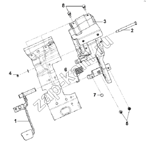 Схема/чертеж: Clutch Pedal Subassembly / DongFeng L3251A3 (вар.)