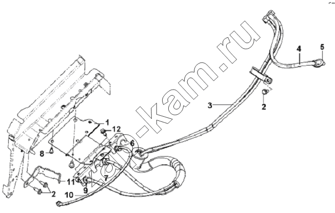 Схема/чертеж: Hand Brake Pipeline Subassembly-Cab / DongFeng L3251A3 (вар.)