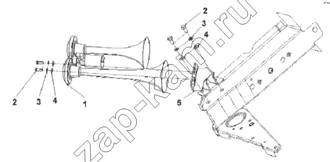 Схема/чертеж: Air Horn Subassembly / DongFeng L3251A3 (вар.)