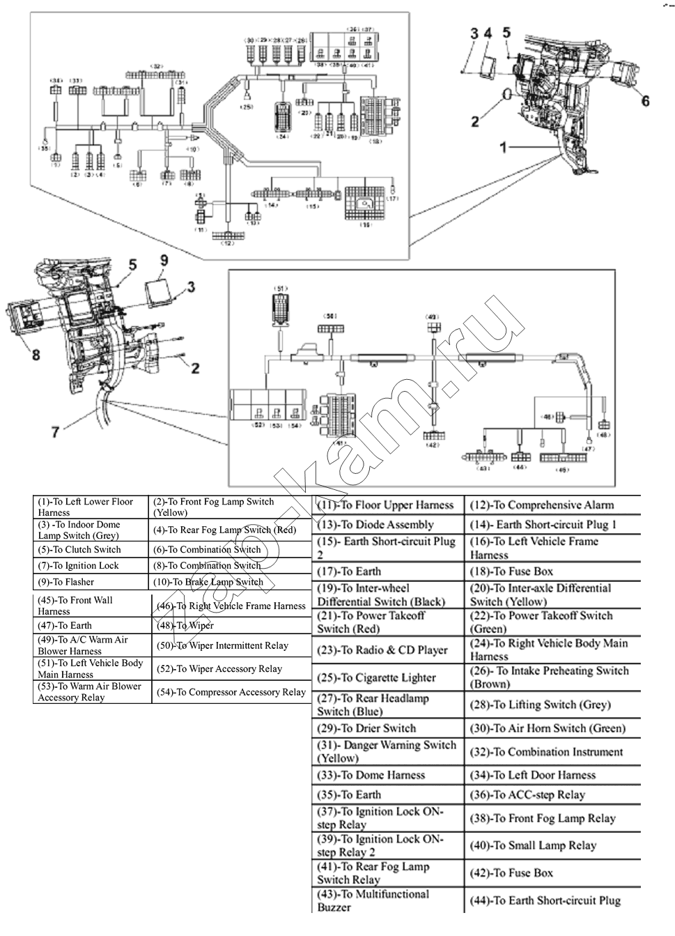 Схема/чертеж: Cab Harness Subassembly / DongFeng L3251A3 (вар.)