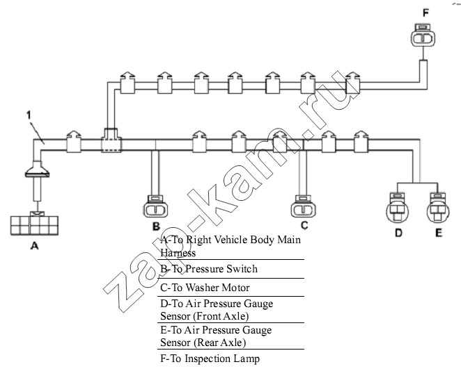 Схема/чертеж: Front Wall Harness Subassembly / DongFeng L3251A3 (вар.)