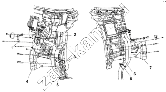 Схема/чертеж: Front Wall Harness Sheet Guard Subassembly / DongFeng L3251A3 (вар.)