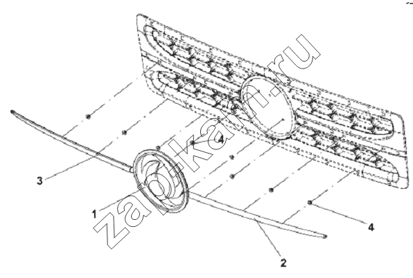 Схема/чертеж: Front Logo Subassembly / DongFeng L3251A3 (вар.)