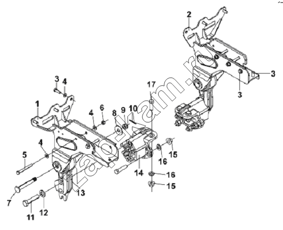 Схема/чертеж: Cab Front Suspension Subassembly-T1 Semi-floating / DongFeng L3251A3 (вар.)