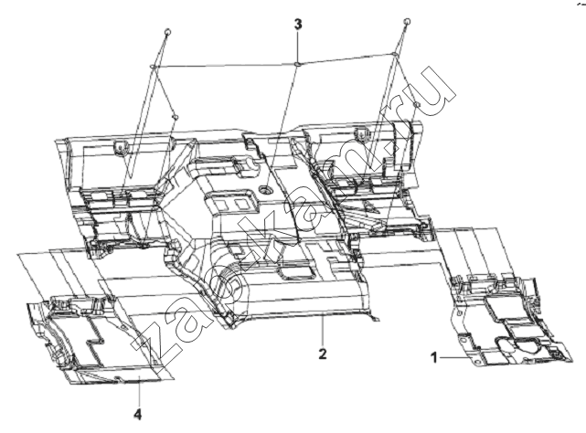 Схема/чертеж: Cab Carpet Subassembly / DongFeng L3251A3 (вар.)