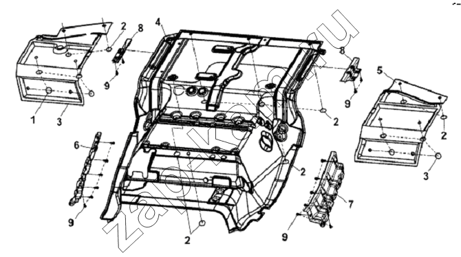 Схема/чертеж: Floor Lower Insulating Mattress Subassembly / DongFeng L3251A3 (вар.)