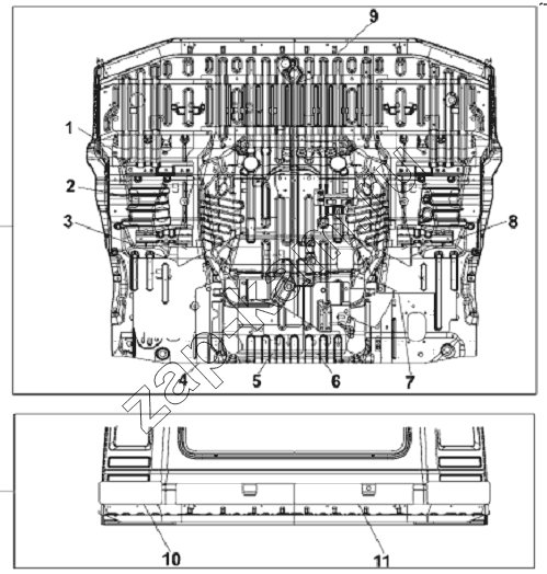 Схема/чертеж: Floor Cushion Blocking Subassembly / DongFeng L3251A3 (вар.)
