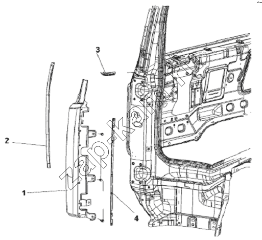 Схема/чертеж: Front Wall Outside Plate Subassembly / DongFeng L3251A3 (вар.)